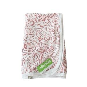 NWT Babyushka Organic Cotton Pink‎ Motif Pattern Baby Receiving Blanket